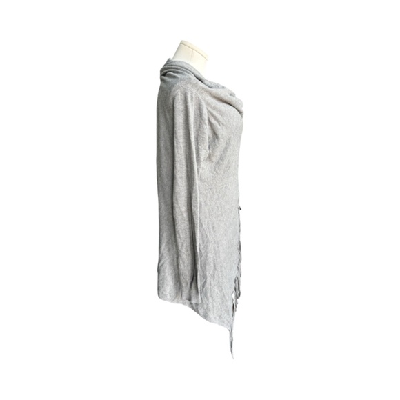 Lovestitch Asymmetrical  Fringe Cardigan - Gray - Small - Picture 5 of 9